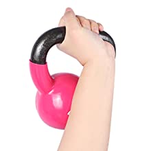 Różowe ciało z litego żeliwa do treningu siłowego Kettlebell do treningu w siłowni 9
