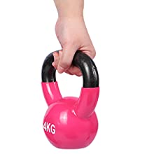 Różowe ciało z litego żeliwa do treningu siłowego Kettlebell do treningu w siłowni 10