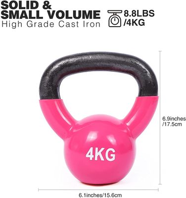 Różowe ciało z litego żeliwa do treningu siłowego Kettlebell do treningu w siłowni