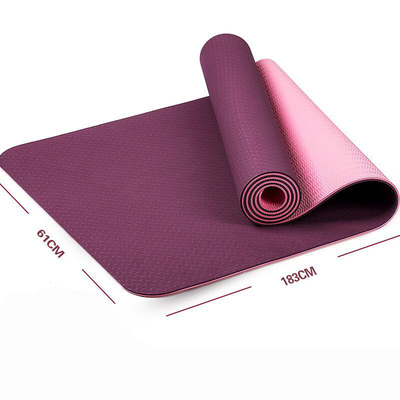 Dostosowane drukowanie Mata do jogi Tpe Pojedynczy kolor 6 mm do fitnessu